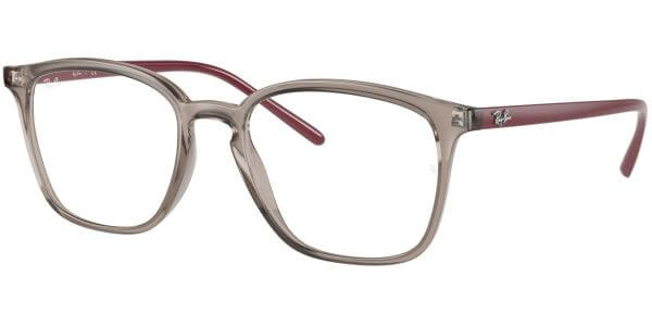 Dioptrické brýle Ray-Ban® model 7185, barva obruby šedá čirá lesk, stranice vínová lesk, kód barevné varianty 8083. 