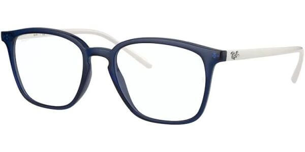 Dioptrické brýle Ray-Ban® model 7185, barva obruby modrá lesk, stranice bílá lesk, kód barevné varianty 8084. 