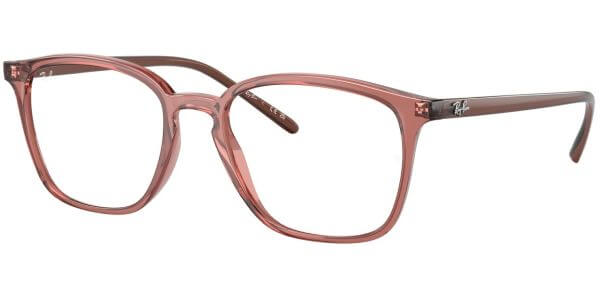 Dioptrické brýle Ray-Ban® model 7185, barva obruby hnědá čirá lesk, stranice hnědá čirá lesk, kód barevné varianty 8234. 