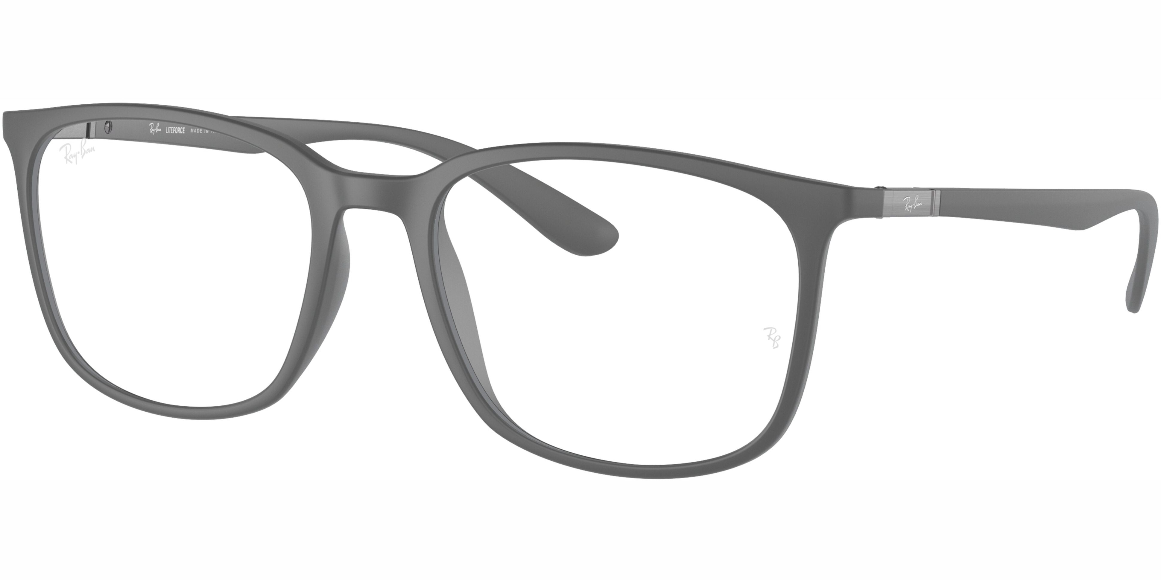 Dioptrické brýle Ray-Ban® model 7199, barva obruby šedá mat, stranice šedá mat, kód barevné varianty 5521. 