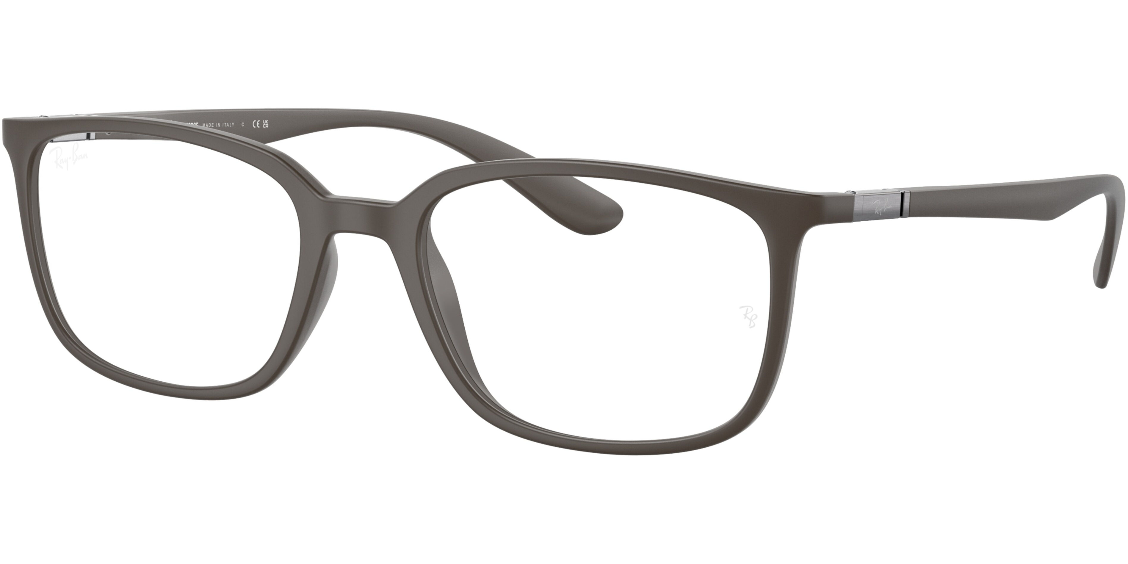Dioptrické brýle Ray-Ban® model 7208, barva obruby hnědá mat, stranice hnědá mat, kód barevné varianty 8063. 