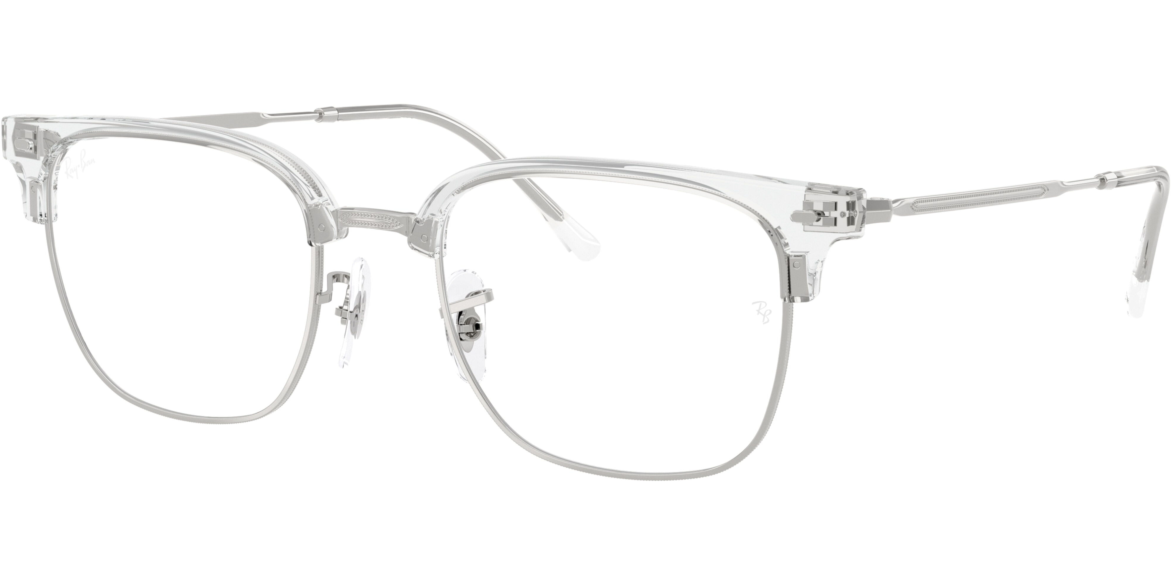 Dioptrické brýle Ray-Ban® model 7216, barva obruby čirá stříbrná lesk, stranice stříbrná lesk, kód barevné varianty 2001. 