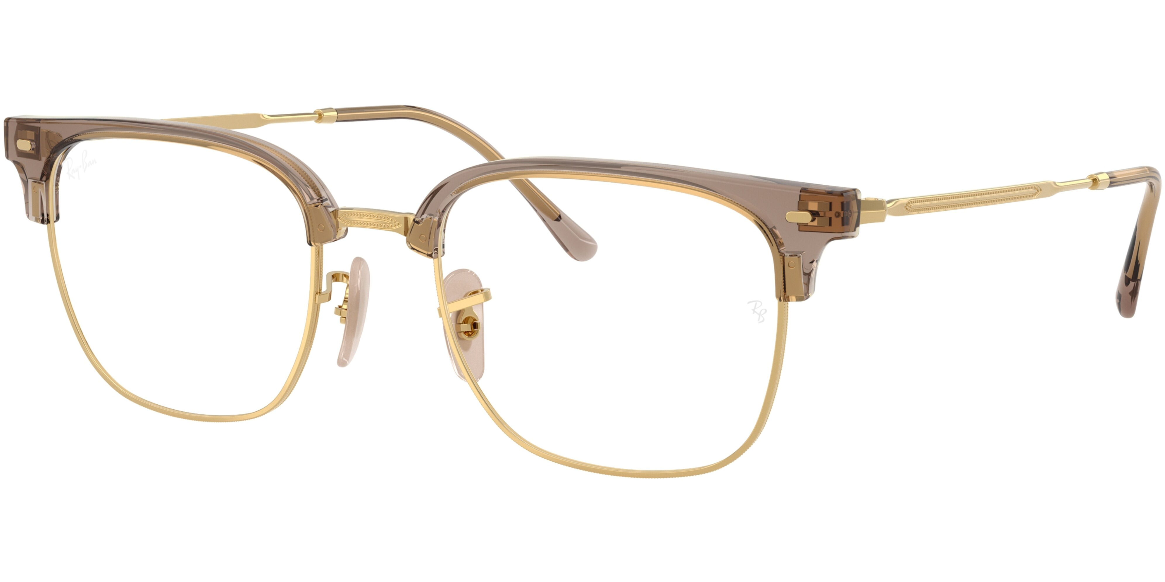 Dioptrické brýle Ray-Ban® model 7216, barva obruby béžová stříbrná lesk, stranice zlatá lesk, kód barevné varianty 8471. 