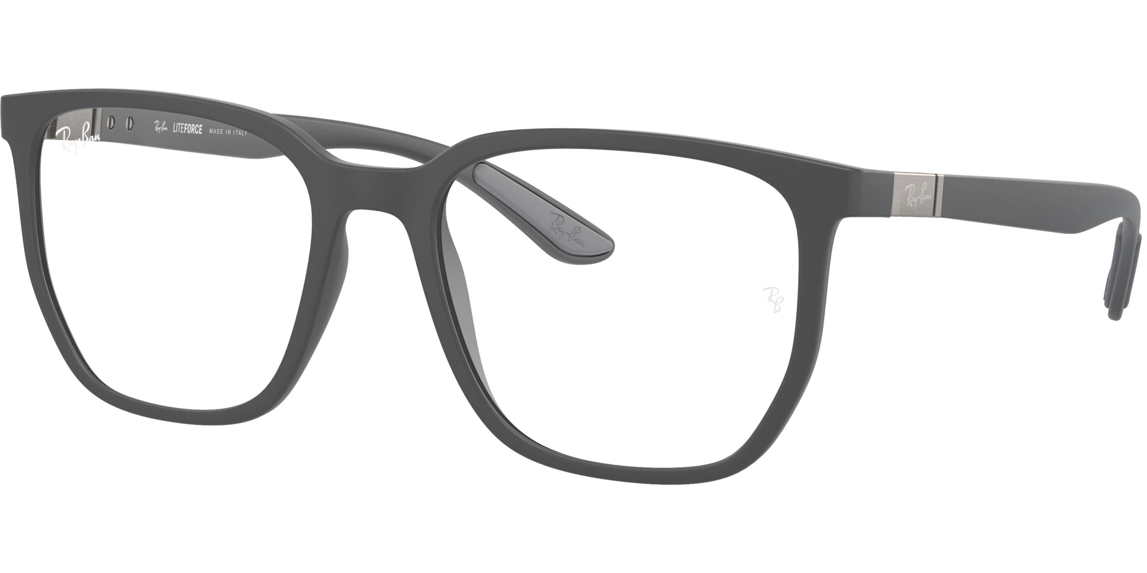 Dioptrické brýle Ray-Ban® model 7235, barva obruby šedá mat, stranice šedá mat, kód barevné varianty 5521. 