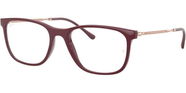 Dioptrické brýle Ray-Ban® model 7244, barva obruby vínová lesk, stranice zlatá lesk, kód barevné varianty 8099. 