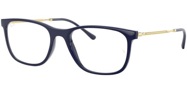 Dioptrické brýle Ray-Ban® model 7244, barva obruby modrá lesk, stranice zlatá lesk, kód barevné varianty 8100. 