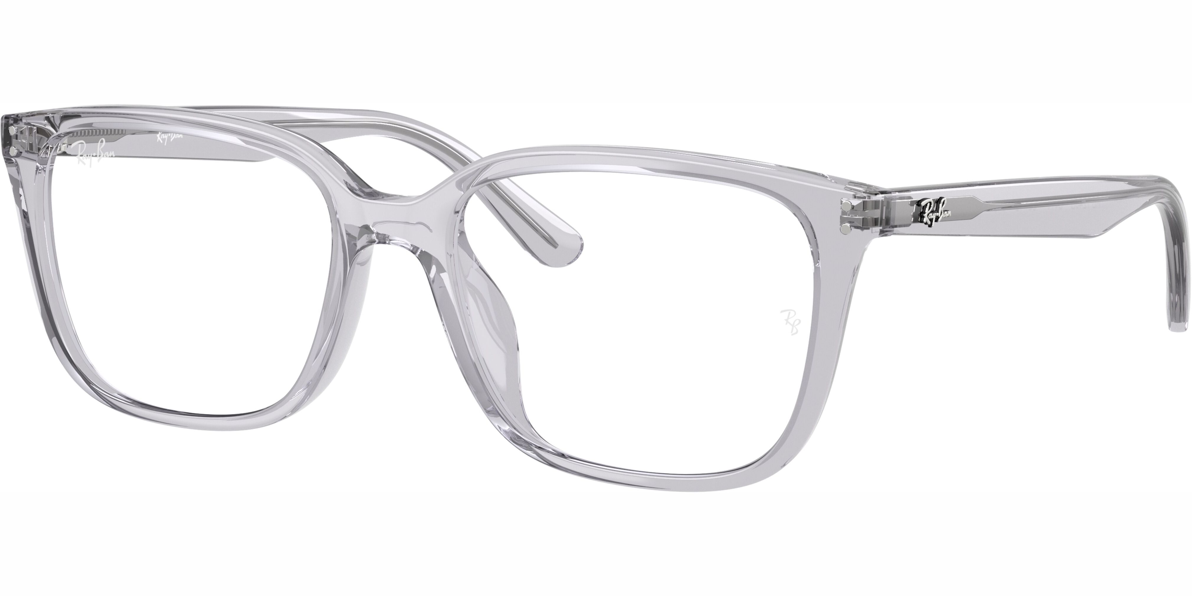 Dioptrické brýle Ray-Ban® model 7248D, barva obruby čirá šedá lesk, stranice čirá šedá lesk, kód barevné varianty 8411. 