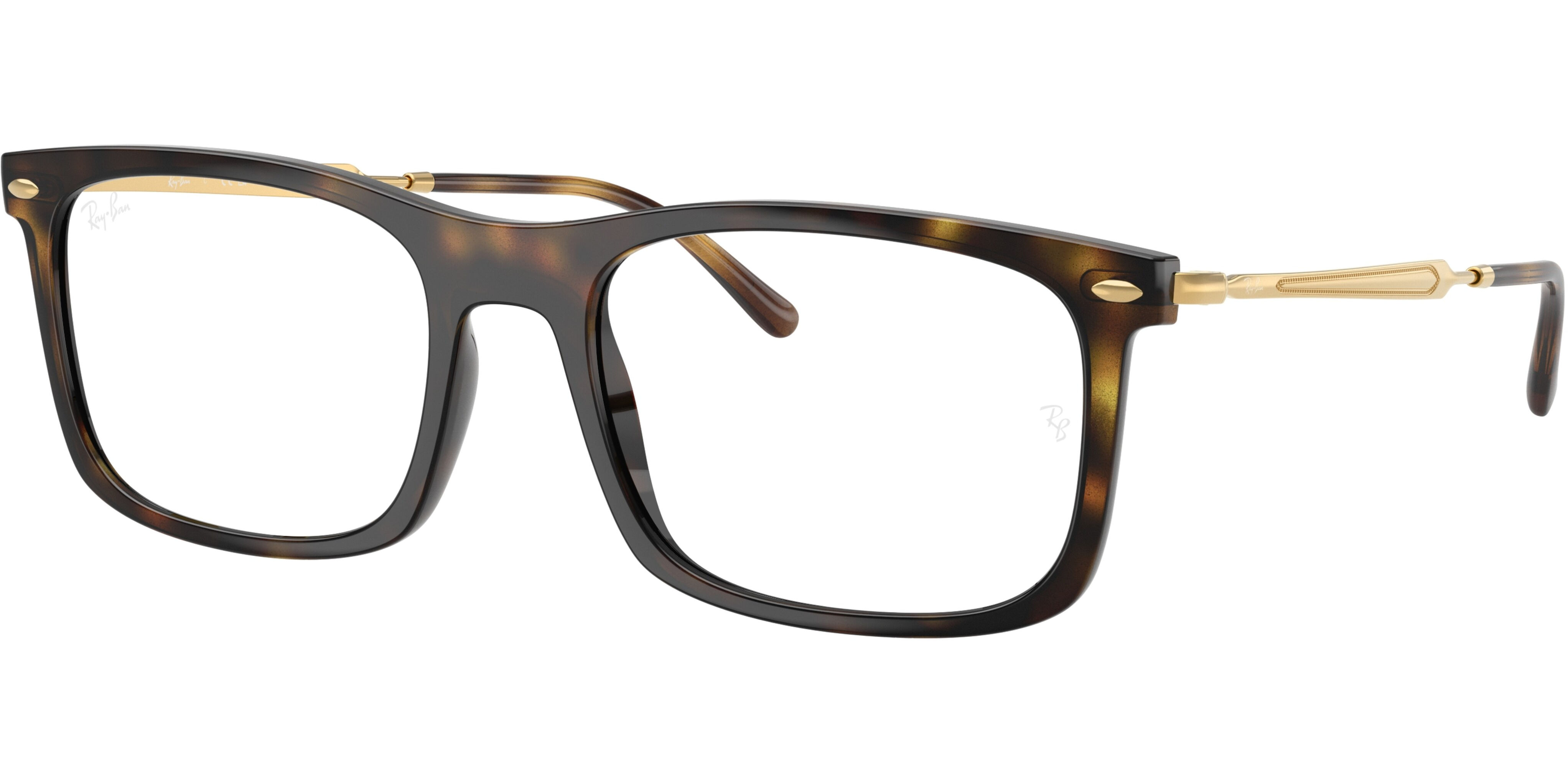 Dioptrické brýle Ray-Ban® model 7260, barva obruby hnědá lesk, stranice zlatá lesk, kód barevné varianty 2012. 