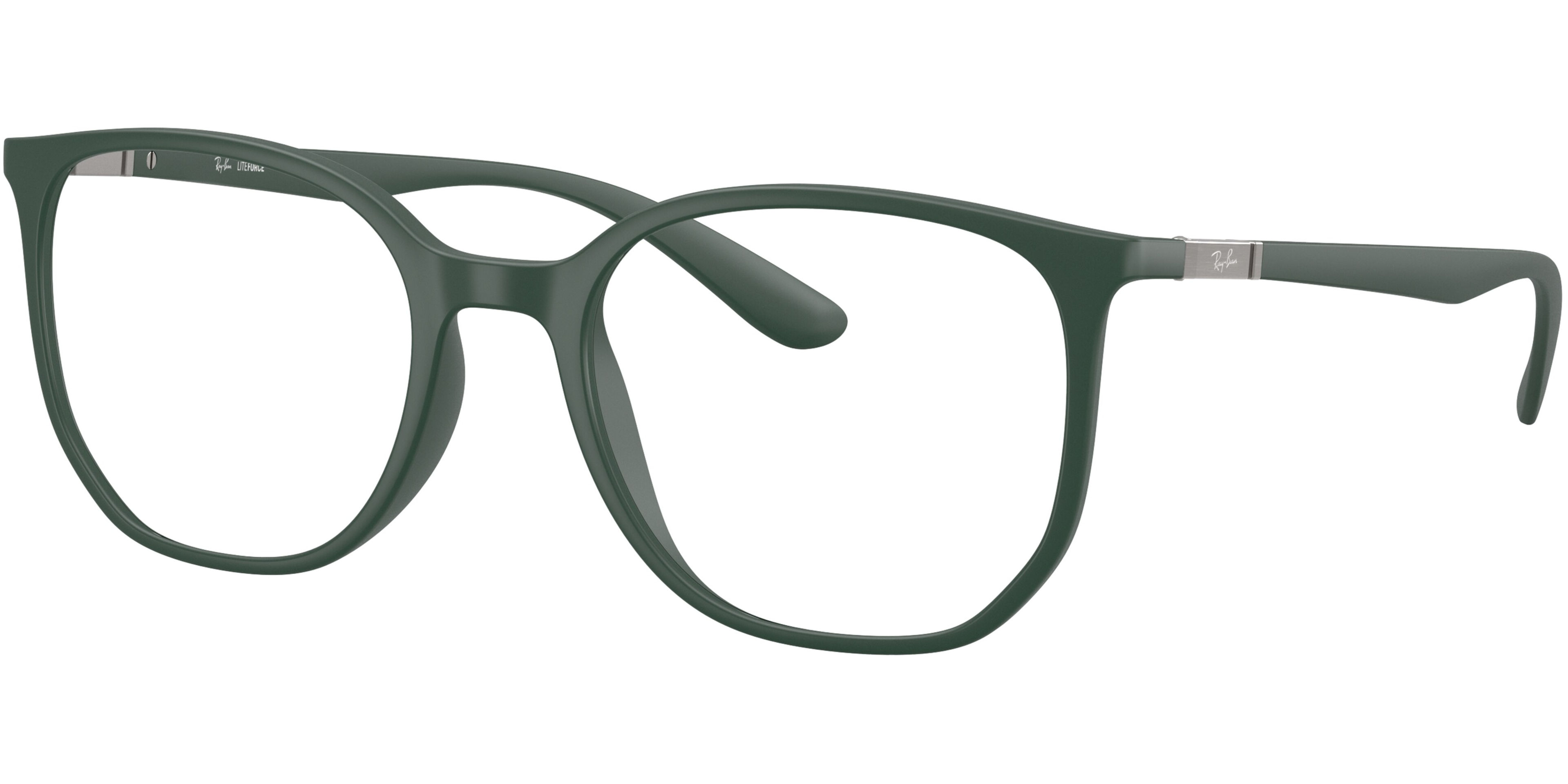 Dioptrické brýle Ray-Ban® model 7397, barva obruby zelená mat, stranice zelená mat, kód barevné varianty 8062. 