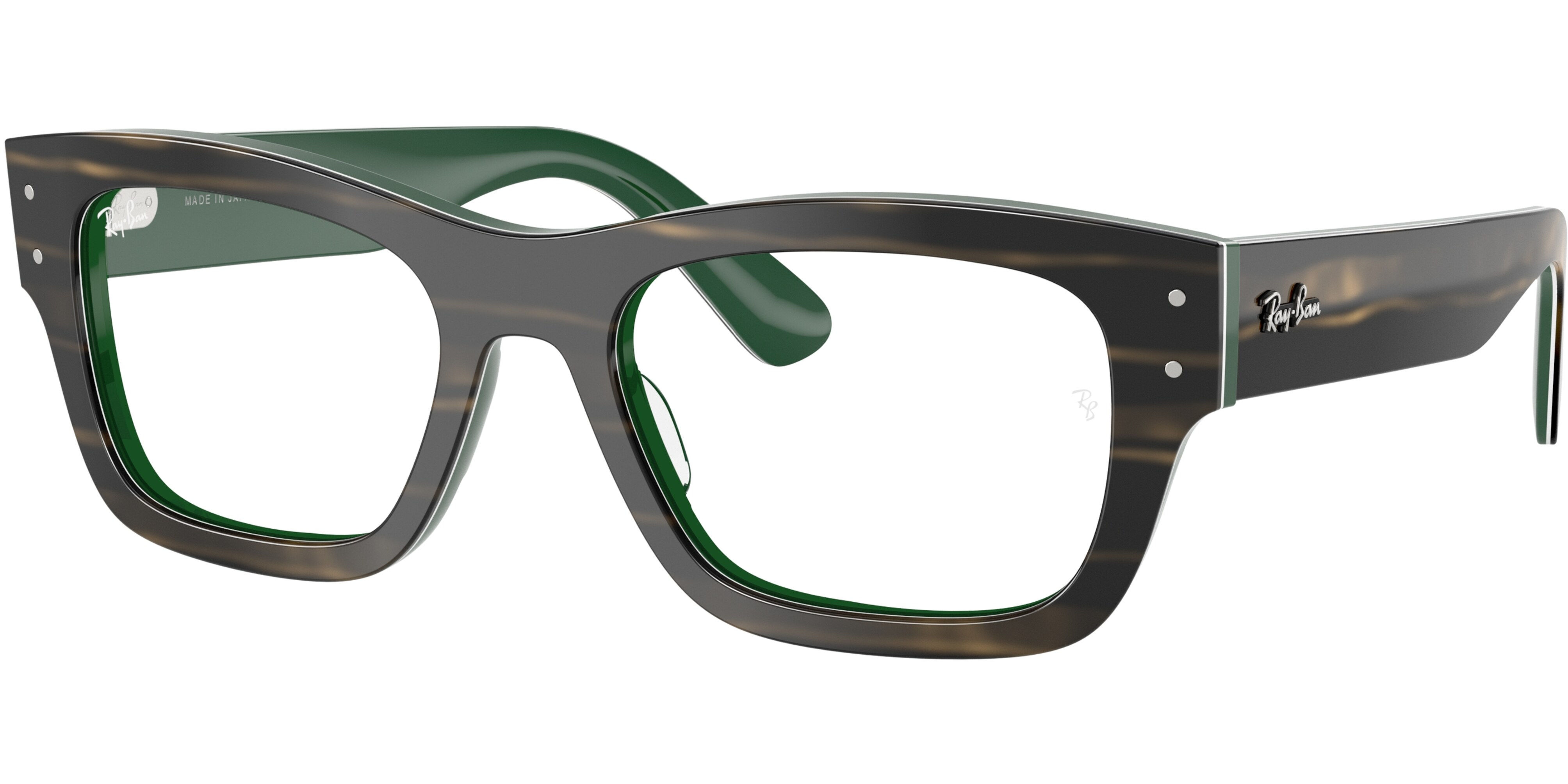 Dioptrické brýle Ray-Ban® model 7683V, barva obruby hnědá zelená lesk, stranice hnědá zelená lesk, kód barevné varianty 8392. 