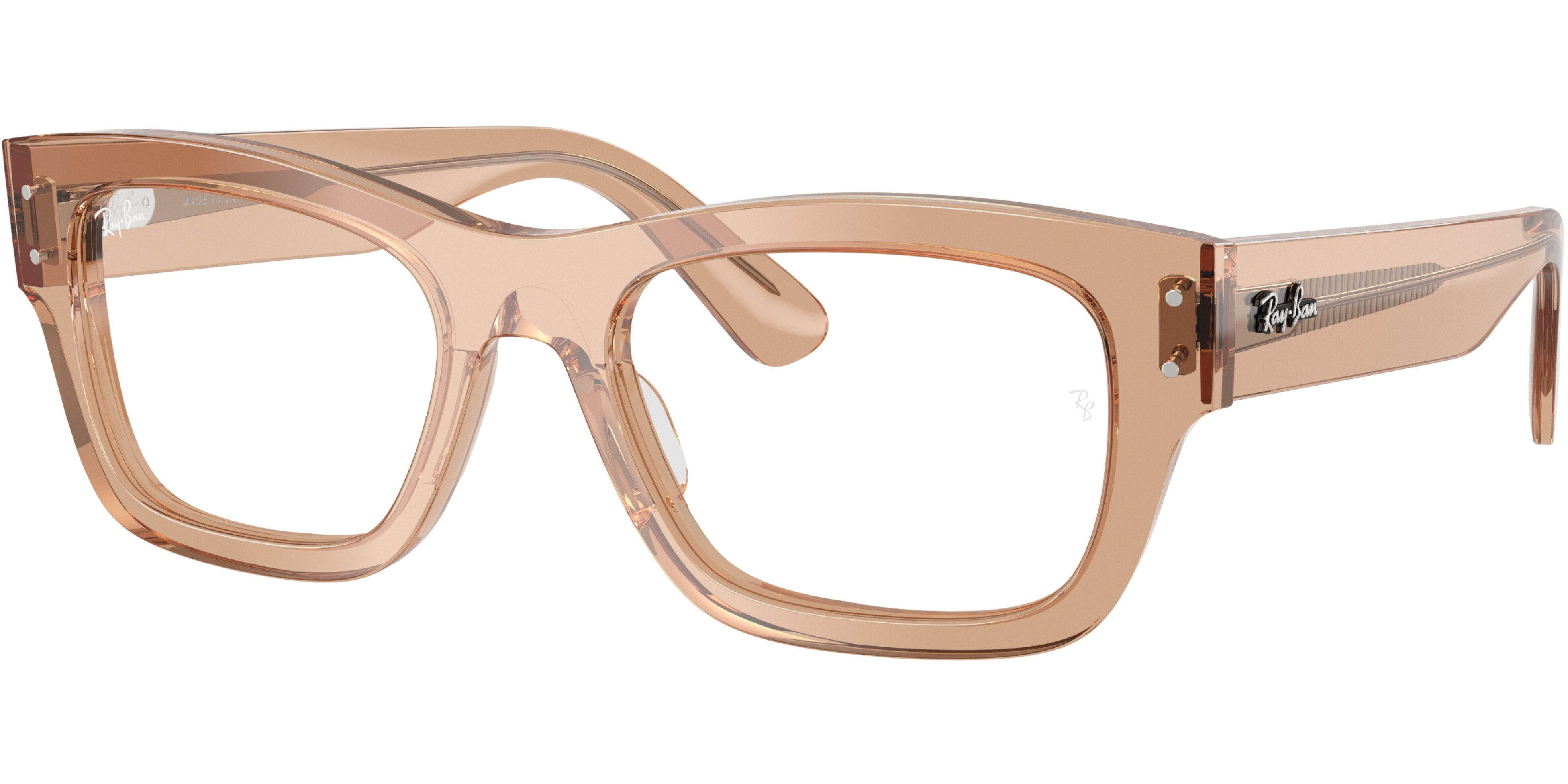 Dioptrické brýle Ray-Ban® model 7683V, barva obruby béžová čirá lesk, stranice béžová čirá lesk, kód barevné varianty 8553. 