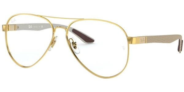 Dioptrické brýle Ray-Ban® model 8420, barva obruby zlatá lesk, stranice zlatá lesk, kód barevné varianty 2500. 