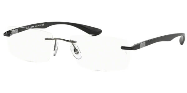Dioptrické brýle Ray-Ban® model 8724, barva obruby stříbrná lesk, stranice černá lesk, kód barevné varianty 1000. 