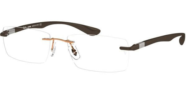 Dioptrické brýle Ray-Ban® model 8724, barva obruby zlatá hnědá mat, stranice hnědá mat, kód barevné varianty 1131. 