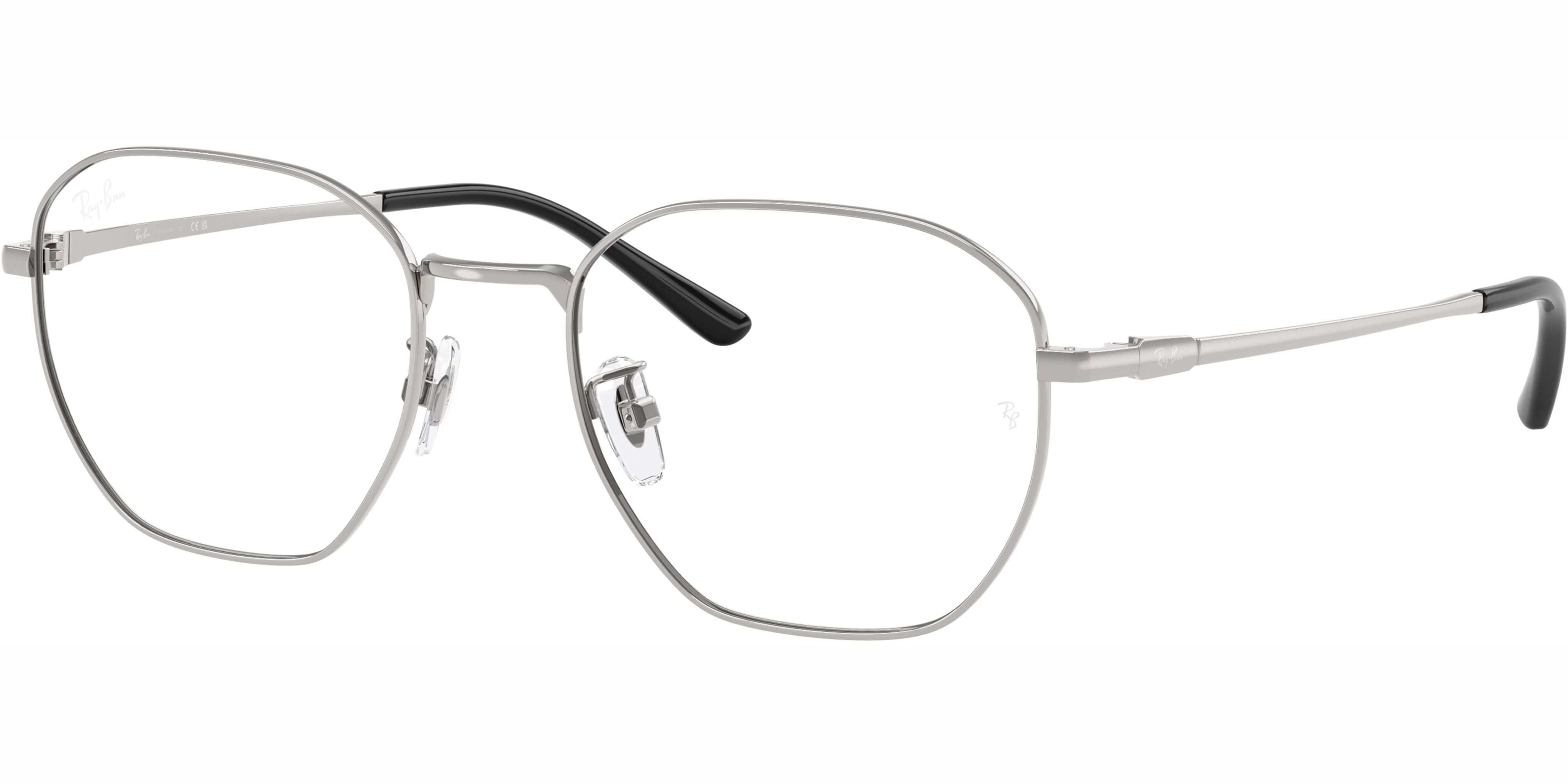 Dioptrické brýle Ray-Ban® model 8777D, barva obruby stříbrná lesk, stranice stříbrná lesk, kód barevné varianty 1002. 
