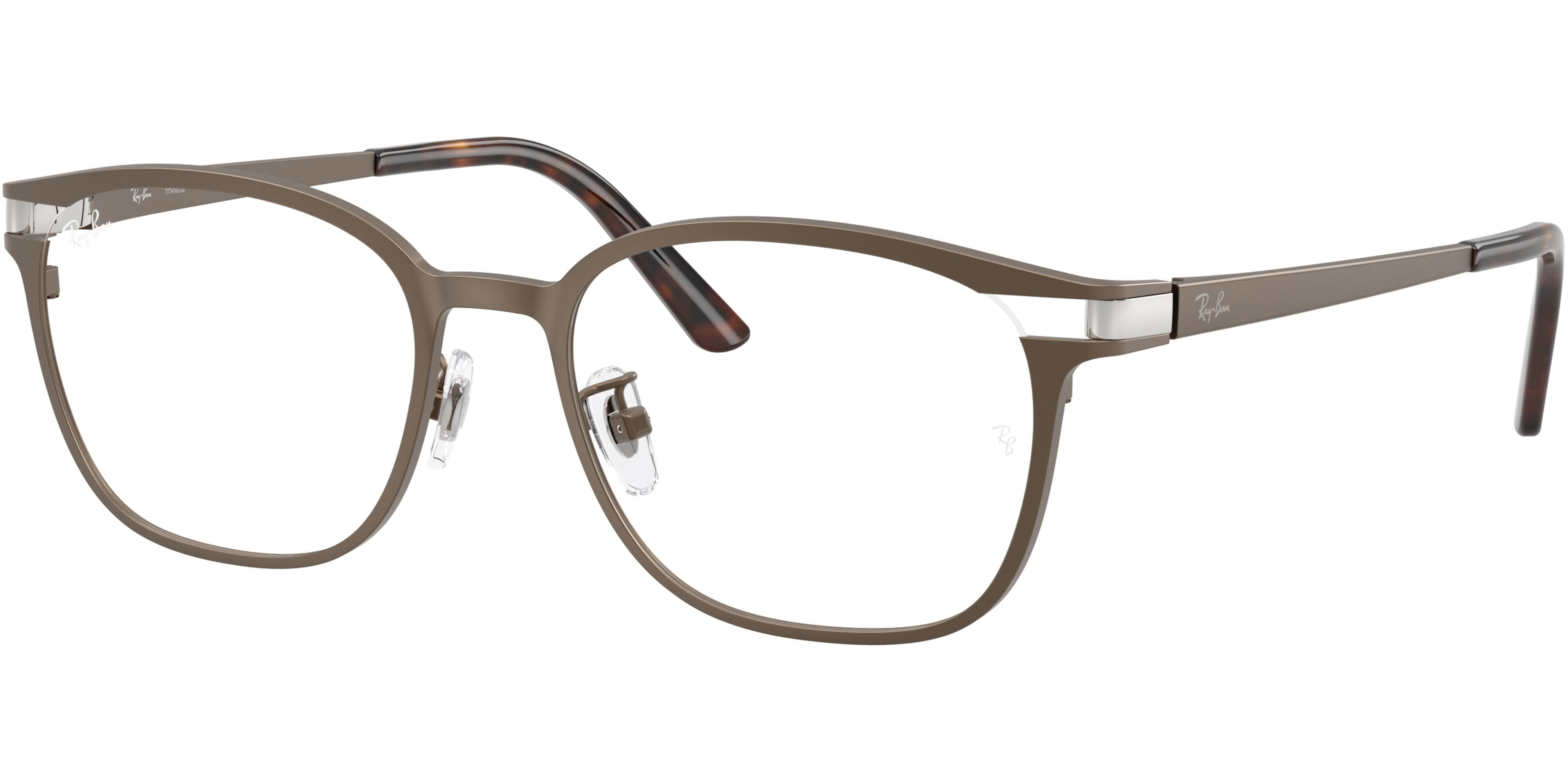 Dioptrické brýle Ray-Ban® model 8780D, barva obruby hnědá mat, stranice hnědá mat, kód barevné varianty 1020. 