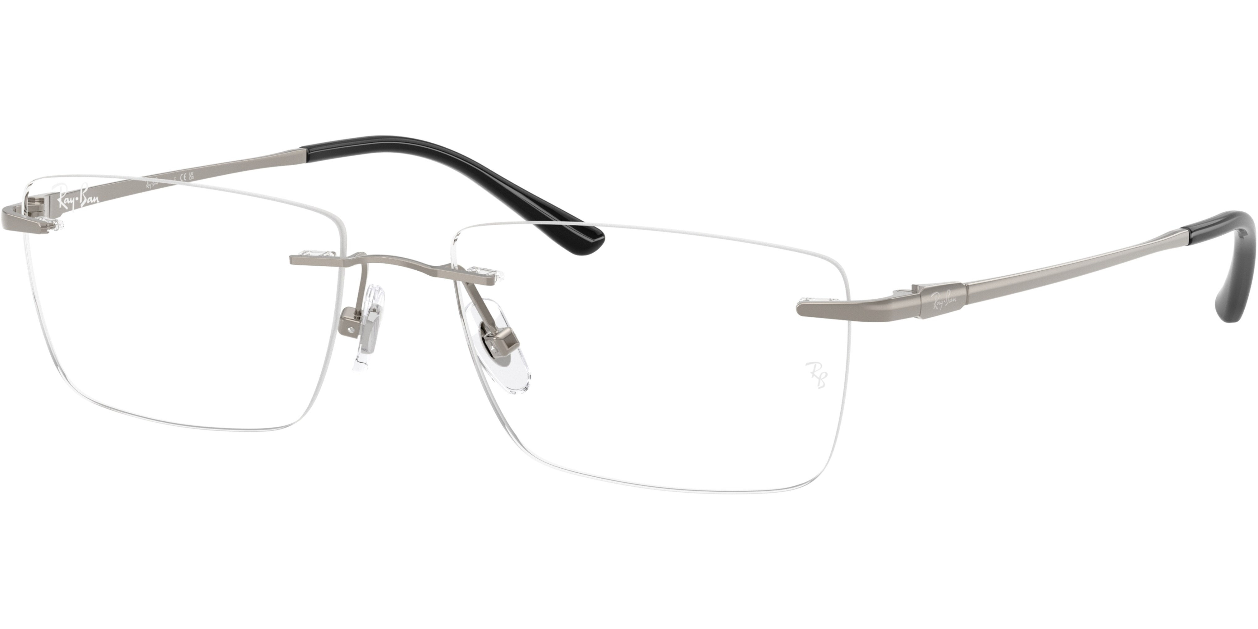 Dioptrické brýle Ray-Ban® model 8781D, barva obruby šedá lesk, stranice šedá lesk, kód barevné varianty 1000. 