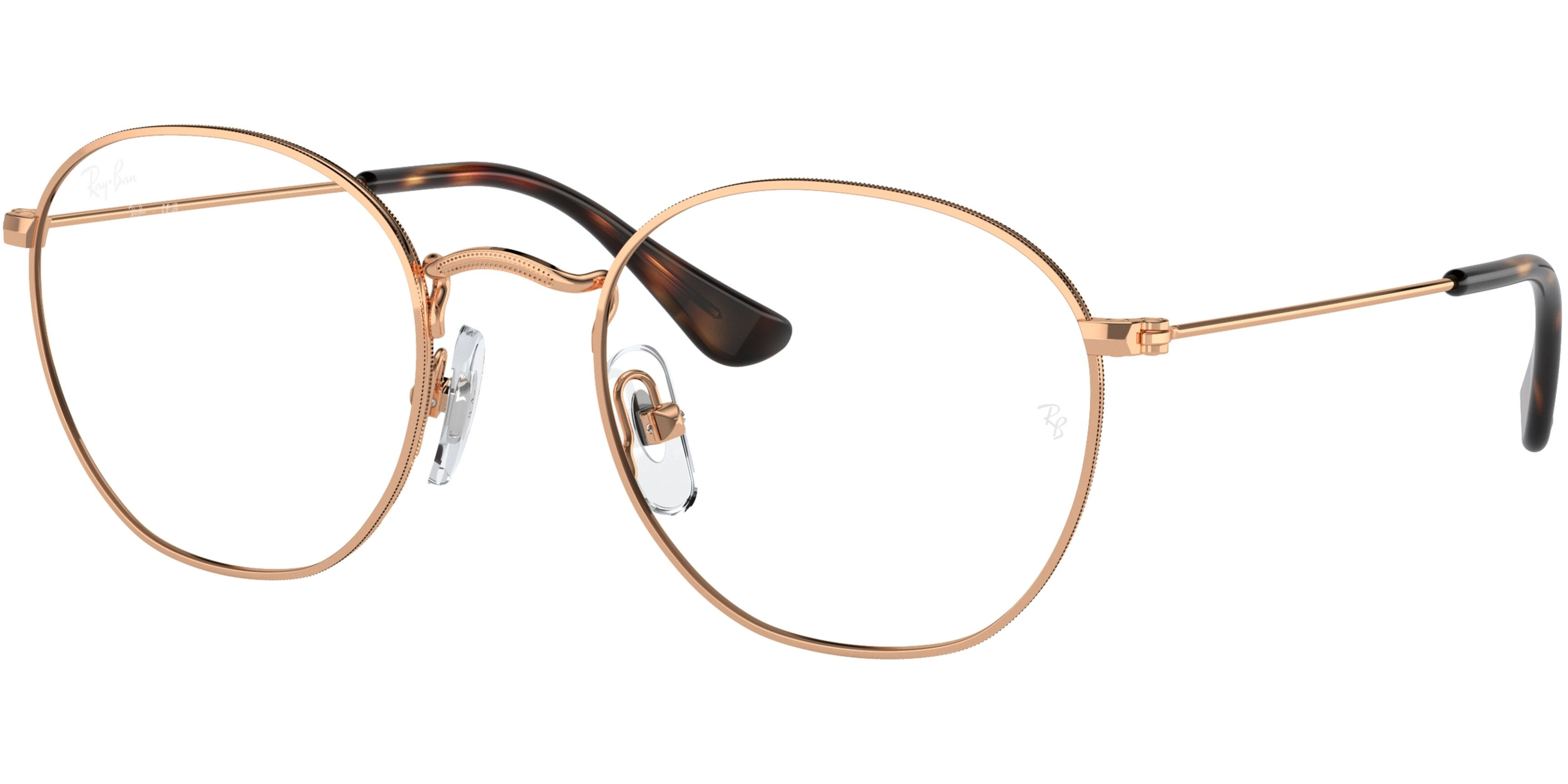 Dioptrické brýle Ray-Ban® model 9572V, barva obruby zlatá lesk, stranice zlatá lesk, kód barevné varianty 4089. 