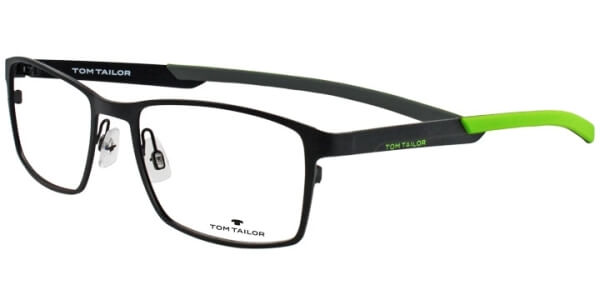 Dioptrické brýle Tom Tailor model 60357, barva obruby černá mat, stranice zelená mat, kód barevné varianty 100. 
