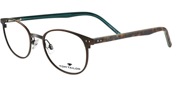 Dioptrické brýle Tom Tailor model 60394, barva obruby hnědá mat, stranice hnědá tyrkysová mat, kód barevné varianty 250. 