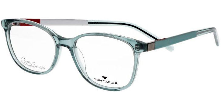 Dioptrické brýle Tom Tailor model 60424, barva obruby tyrkysová čirá lesk, stranice tyrkysová bílá lesk, kód barevné varianty 592. 