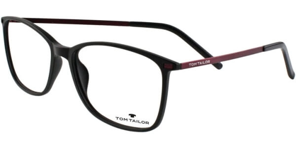 Dioptrické brýle Tom Tailor model 60426, barva obruby černá mat, stranice červená mat, kód barevné varianty 302. 