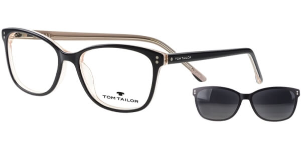 Dioptrické brýle Tom Tailor model 60534, barva obruby černá bílá lesk, stranice černá bílá lesk, kód barevné varianty 100. 