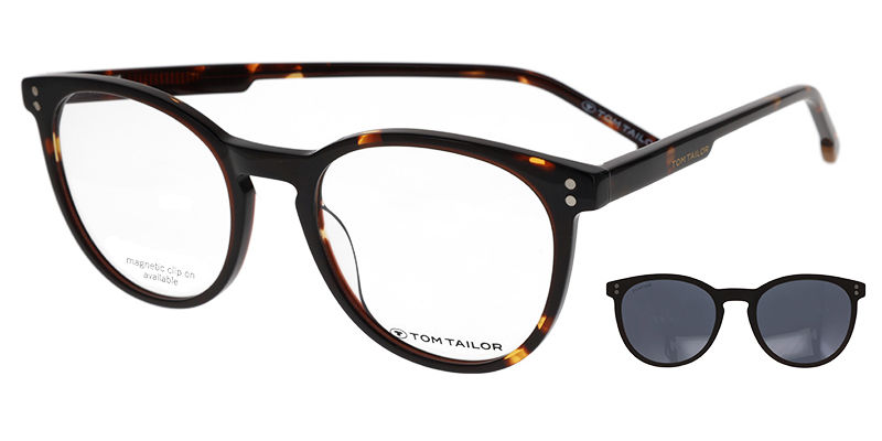 Dioptrické brýle Tom Tailor model 60734, barva obruby hnědá lesk, stranice hnědá mat, kód barevné varianty 670. 