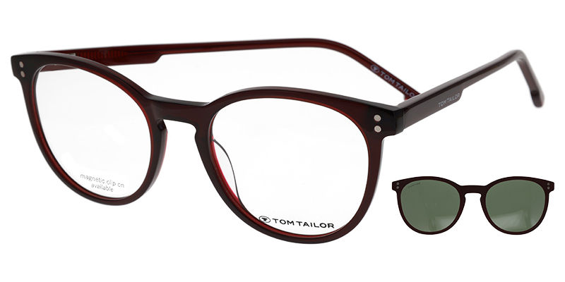 Dioptrické brýle Tom Tailor model 60734, barva obruby vínová lesk, stranice vínová mat, kód barevné varianty 698. 