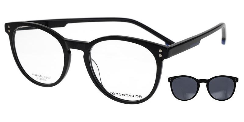 Dioptrické brýle Tom Tailor model 60734, barva obruby černá lesk, stranice černá mat, kód barevné varianty 700. 