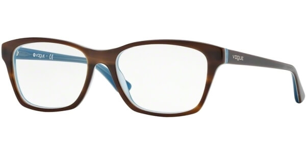 Dioptrické brýle Vogue model 2714, barva obruby hnědá modrá lesk, stranice hnědá modrá lesk, kód barevné varianty 2014. 