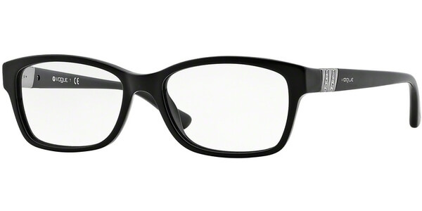 Dioptrické brýle Vogue model 2765B, barva obruby černá lesk, stranice černá lesk, kód barevné varianty W44. 