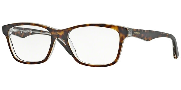 Dioptrické brýle Vogue model 2787, barva obruby hnědá čirá lesk, stranice hnědá čirá lesk, kód barevné varianty 1916. 