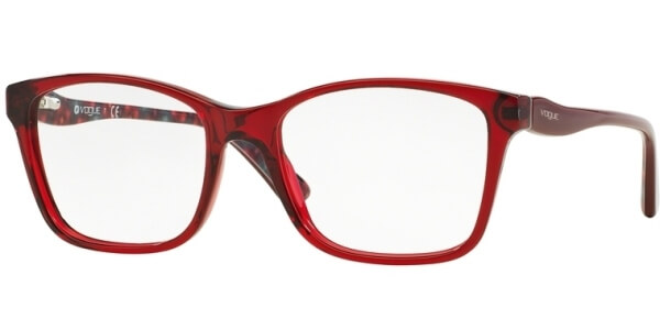 Dioptrické brýle Vogue model 2907, barva obruby červená lesk, stranice červená lesk, kód barevné varianty 2257. 