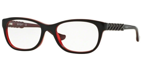 Dioptrické brýle Vogue model 2911, barva obruby hnědá oranžová lesk, stranice hnědá lesk, kód barevné varianty 2312. 