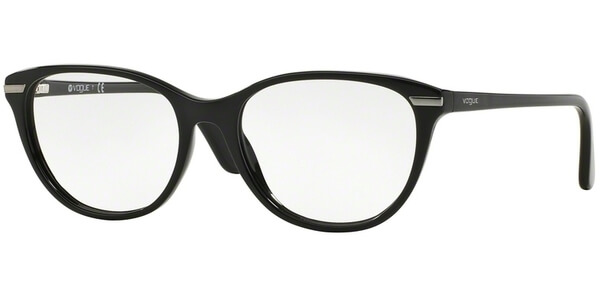 Dioptrické brýle Vogue model 2937, barva obruby černá lesk, stranice černá lesk, kód barevné varianty W44. 
