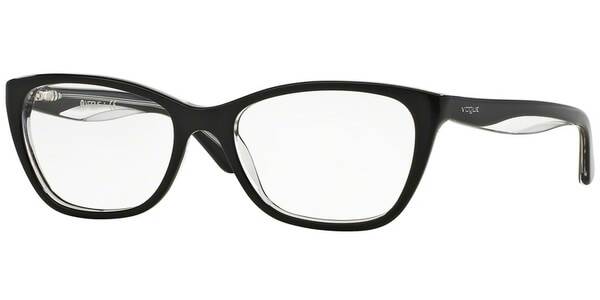 Dioptrické brýle Vogue model 2961, barva obruby černá lesk, stranice černá lesk, kód barevné varianty W827. 