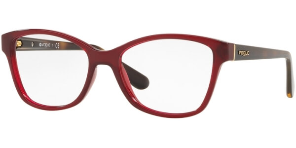 Dioptrické brýle Vogue model 2998, barva obruby červená mat, stranice hnědá mat, kód barevné varianty 2672. 