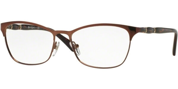 Dioptrické brýle Vogue model 3987B, barva obruby hnědá lesk, stranice hnědá lesk, kód barevné varianty 811. 