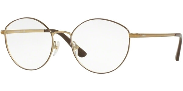 Dioptrické brýle Vogue model 4025, barva obruby hnědá zlatá lesk, stranice zlatá lesk, kód barevné varianty 5021. 