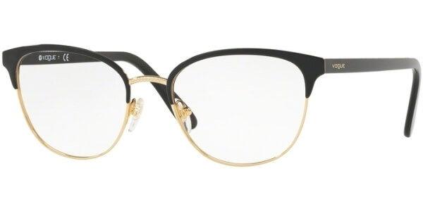 Dioptrické brýle Vogue model 4088, barva obruby černá zlatá lesk, stranice černá lesk, kód barevné varianty 352. 