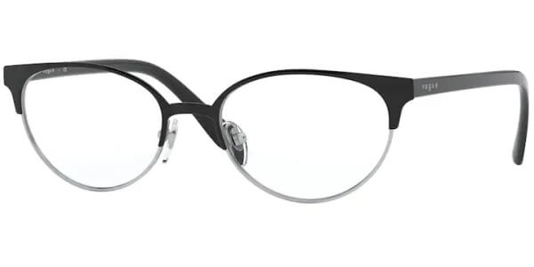 Dioptrické brýle Vogue model 4160, barva obruby černá stříbrná lesk, stranice černá lesk, kód barevné varianty 352. 