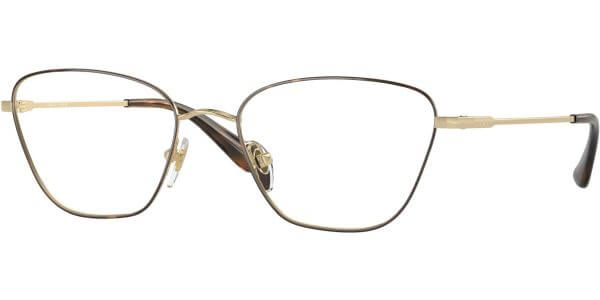 Dioptrické brýle Vogue model 4163, barva obruby hnědá zlatá lesk, stranice zlatá lesk, kód barevné varianty 5078. 