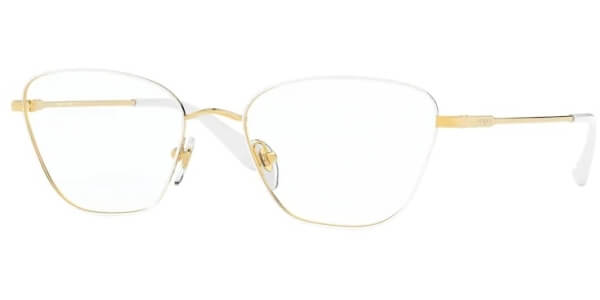 Dioptrické brýle Vogue model 4163, barva obruby bílá zlatá lesk, stranice zlatá lesk, kód barevné varianty 5120. 