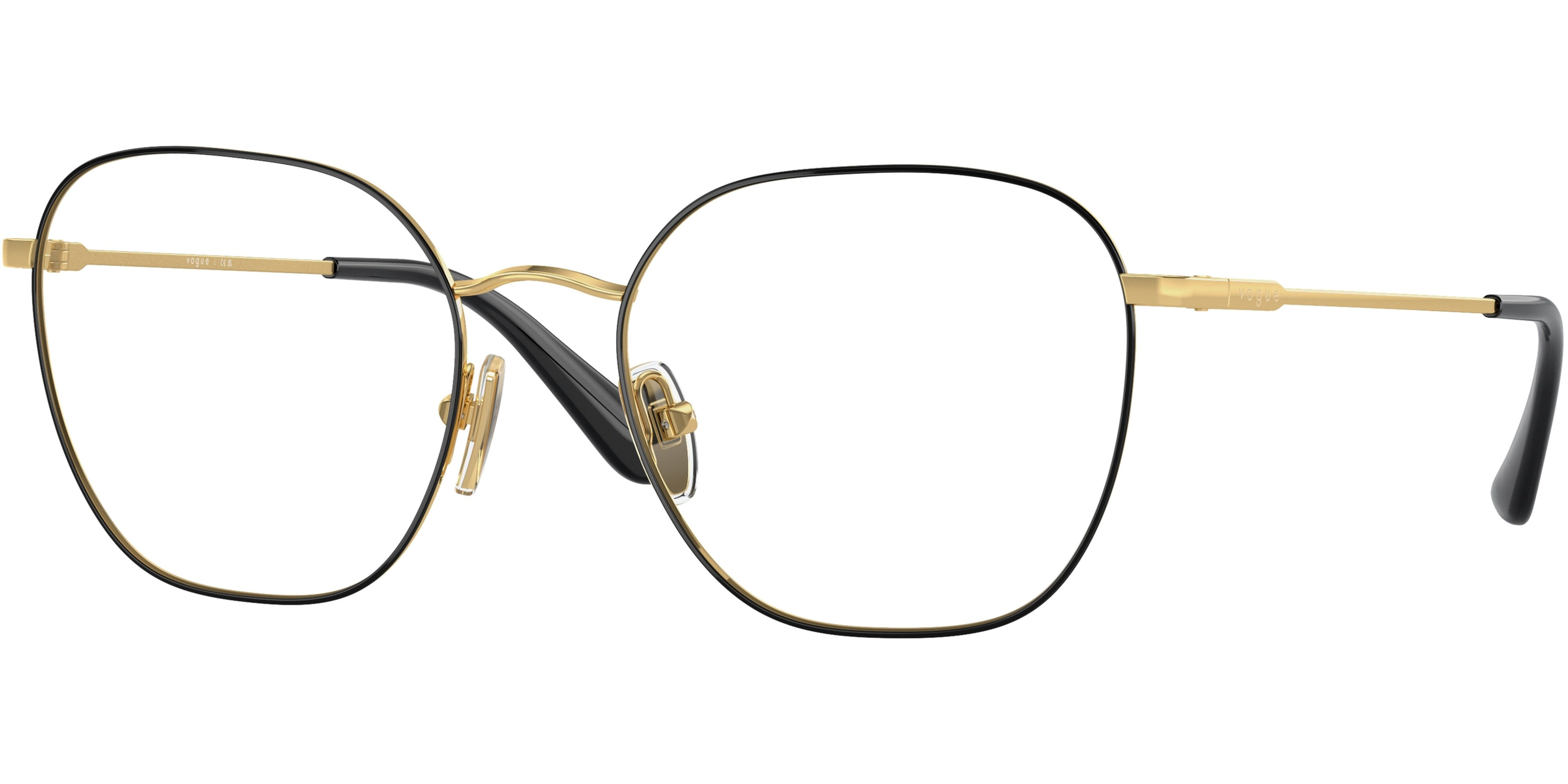 Dioptrické brýle Vogue model 4178, barva obruby černá zlatá lesk, stranice zlatá lesk, kód barevné varianty 280. 