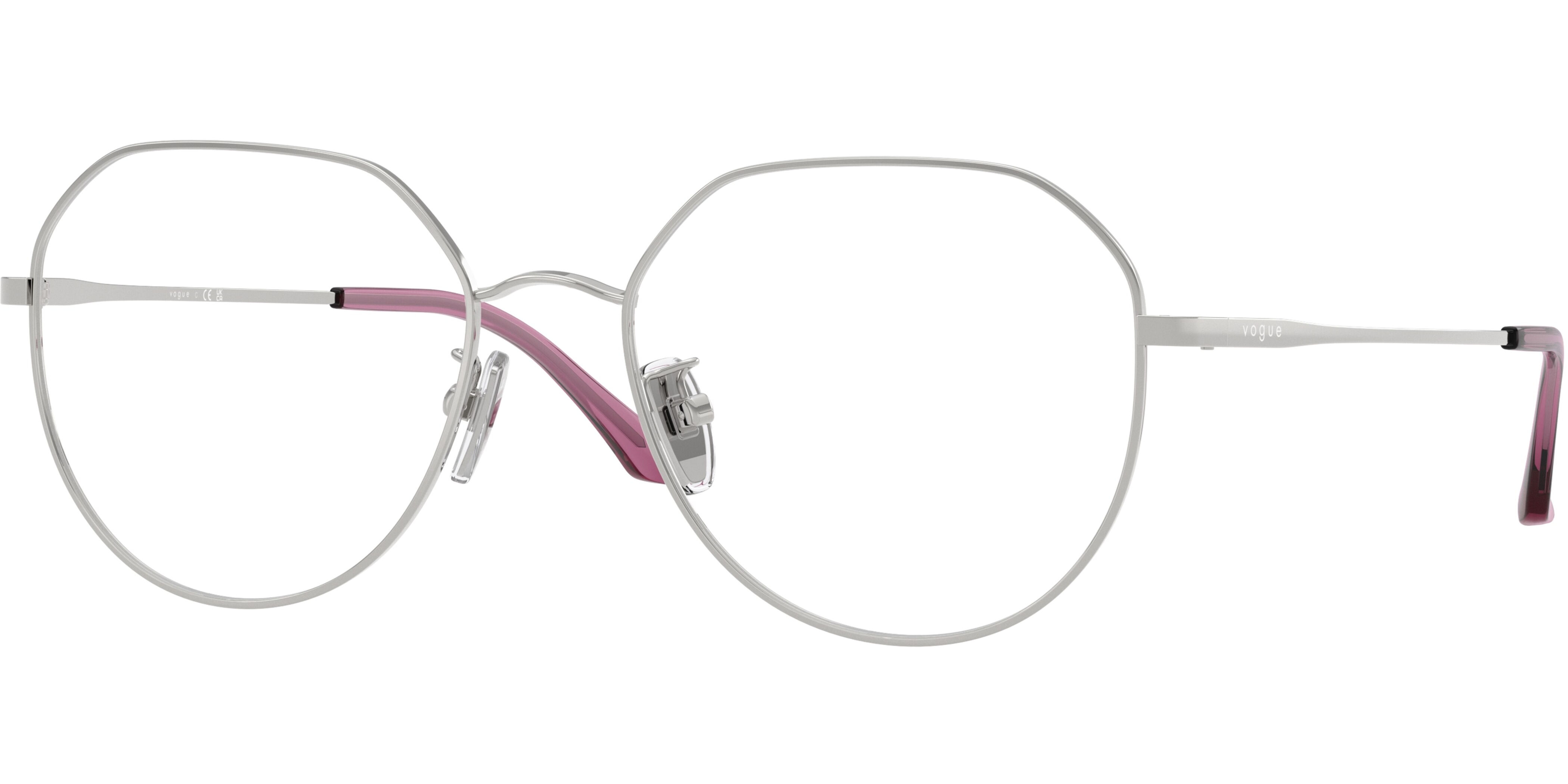 Dioptrické brýle Vogue model 4301D, barva obruby stříbrná lesk, stranice stříbrná mat, kód barevné varianty 323. 