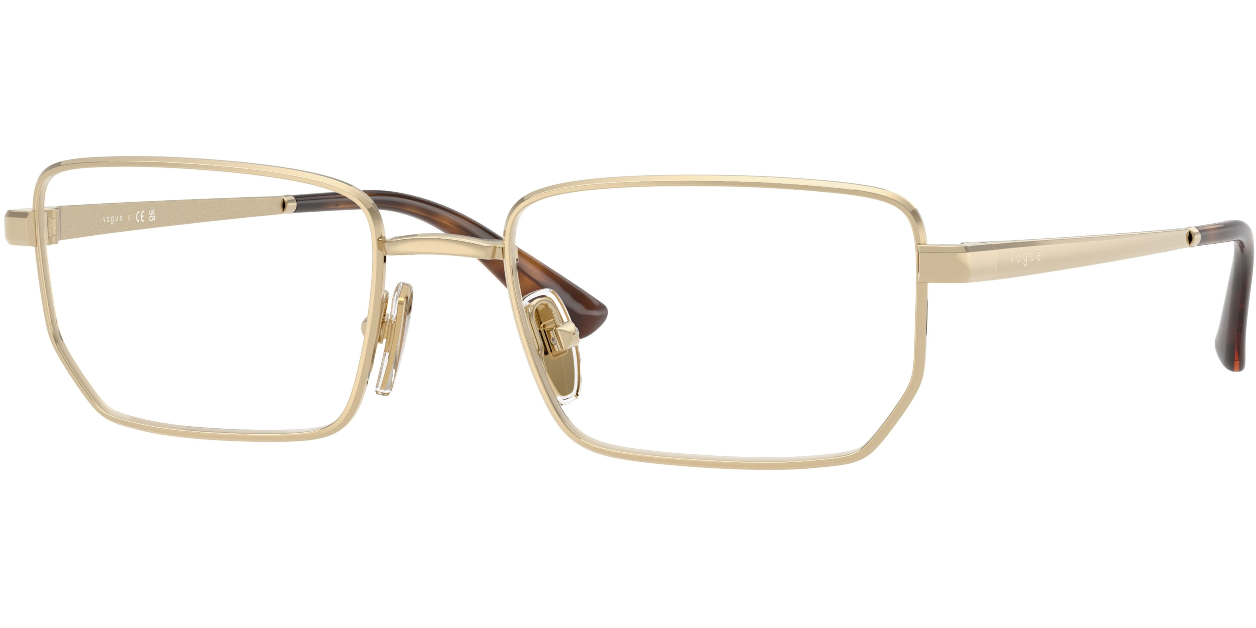 Dioptrické brýle Vogue model 4354, barva obruby zlatá lesk, stranice zlatá lesk, kód barevné varianty 848. 