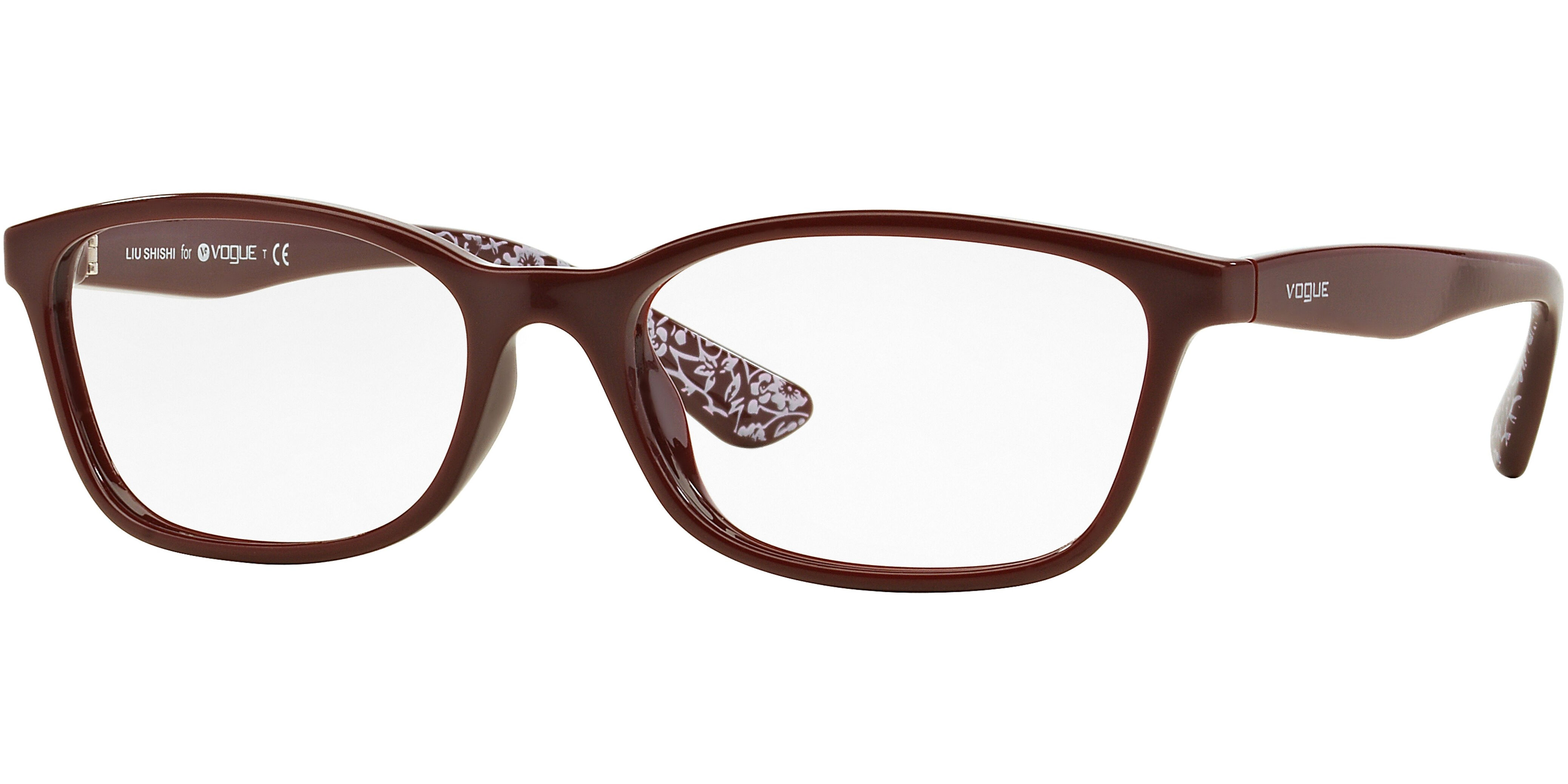 Dioptrické brýle Vogue model 5024D, barva obruby vínová lesk, stranice vínová lesk, kód barevné varianty 2362. 