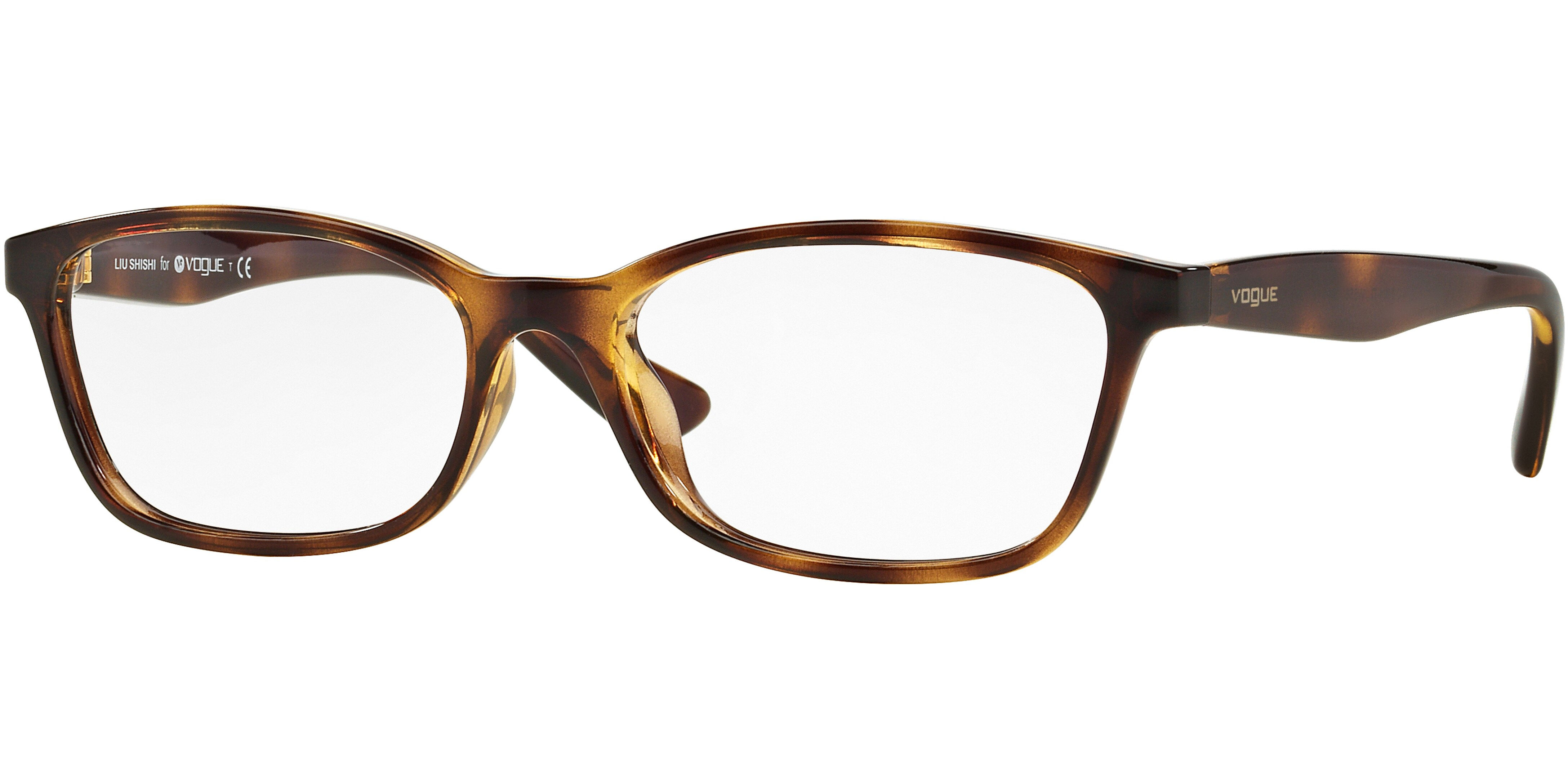 Dioptrické brýle Vogue model 5024D, barva obruby hnědá lesk, stranice hnědá lesk, kód barevné varianty W656. 