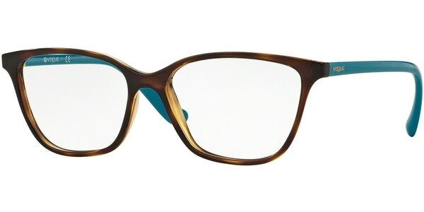 Dioptrické brýle Vogue model 5029, barva obruby hnědá lesk, stranice tyrkysová lesk, kód barevné varianty 2393. 